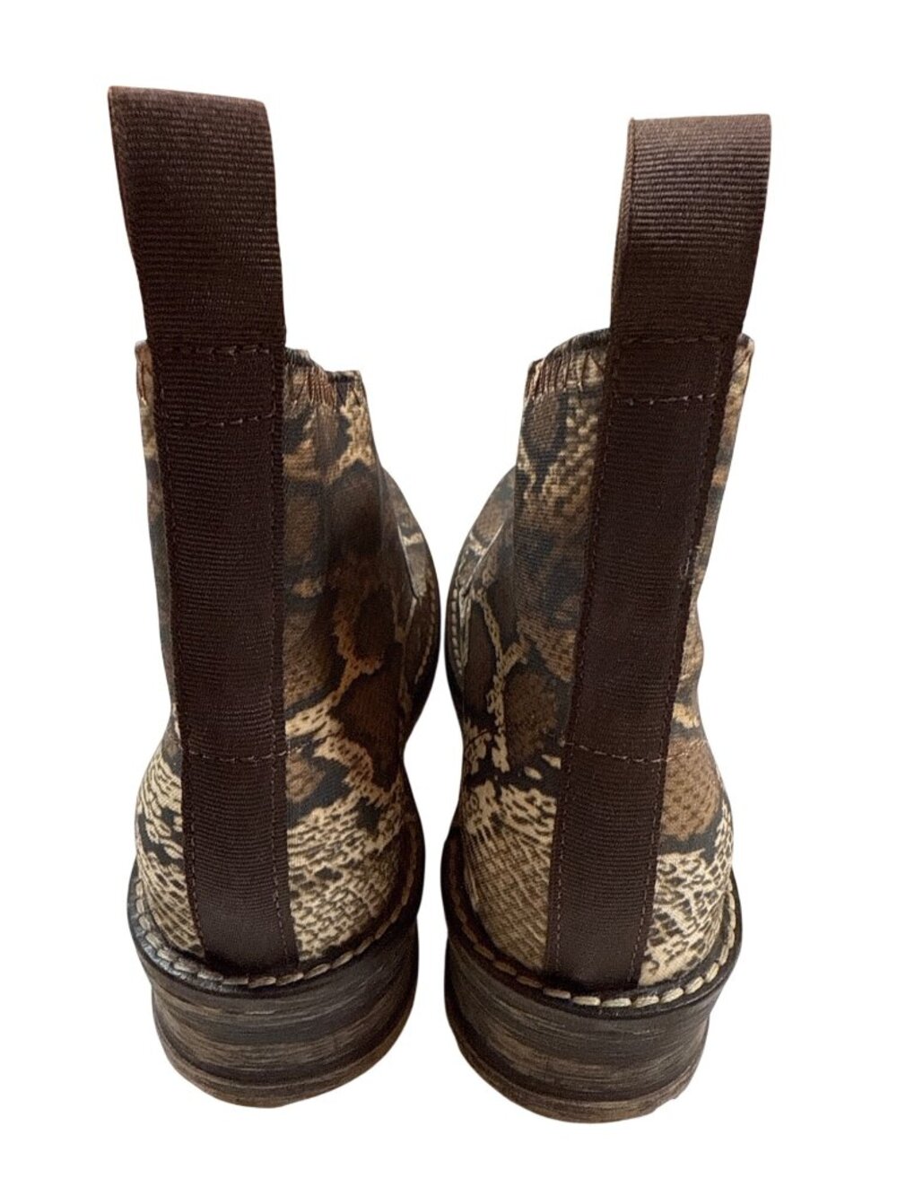 Charleston Shoe Co. Ankle Boots Snake Print Wmns Size 5 Rubber Sole - Picture 8 of 8